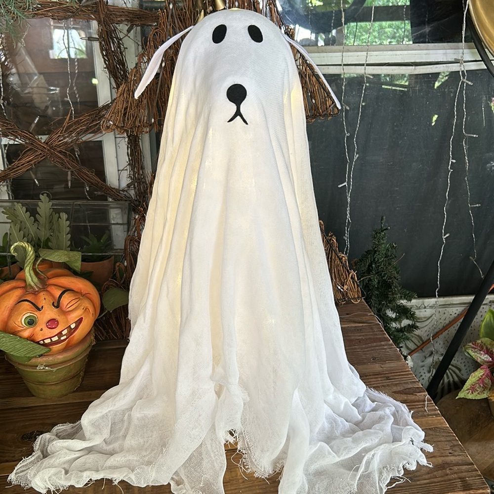 Pottery Barn Lit Ghost 👻 Dog BNIB SO CUTE!